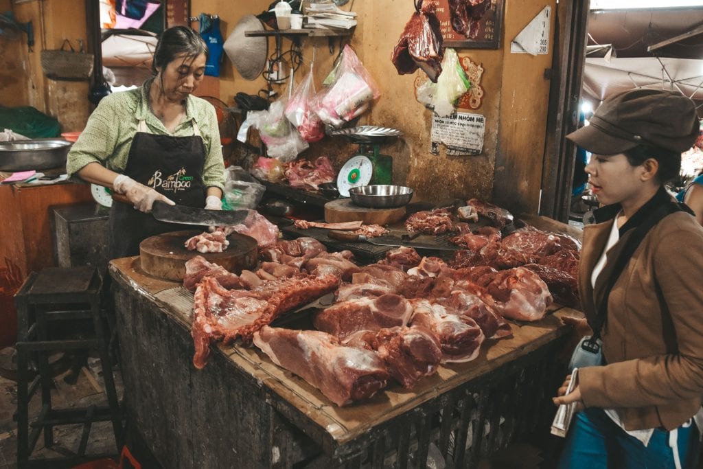 Vlees markt Hoi An.