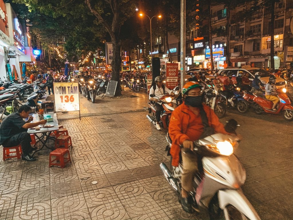 Verkeer in Ho Chi Minh, Vietnam.