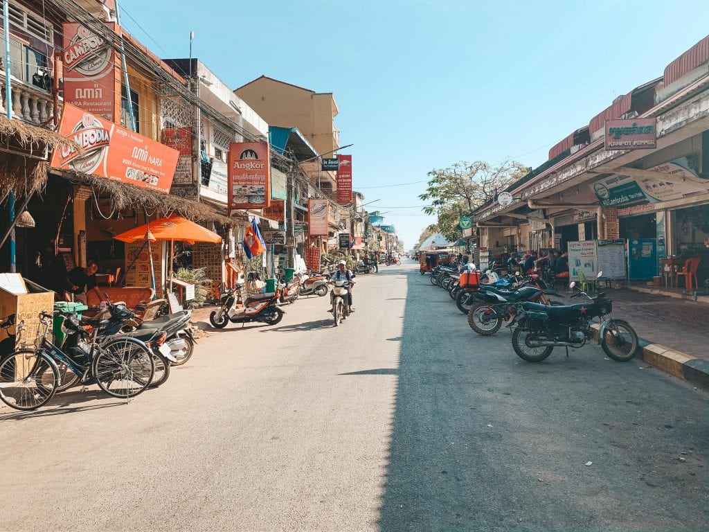 Het centrum van Kampot.