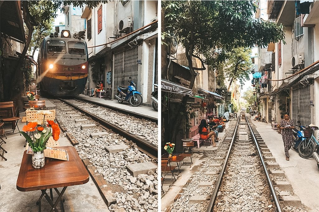 De wereldberoemde Train Street in Vietnam.